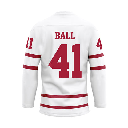 Alabama - NCAA Baseball : Connor Ball - White Hockey Jersey