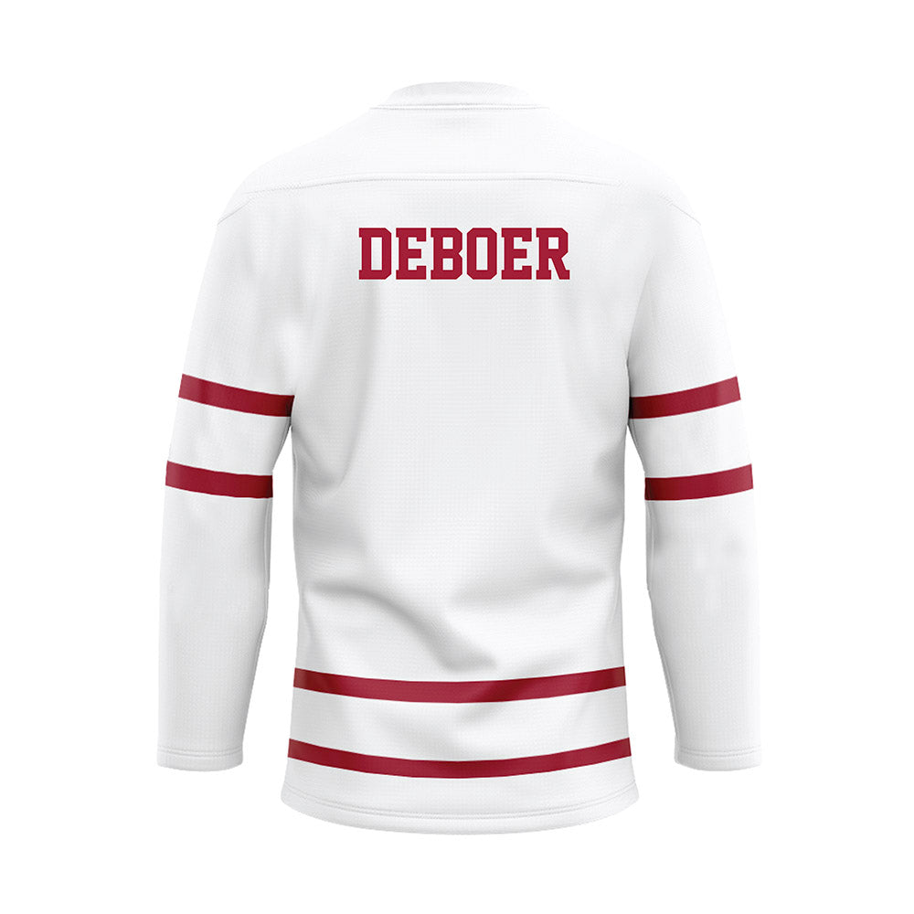 Alabama - NCAA Football : Kalen DeBoer - White Hockey Jersey