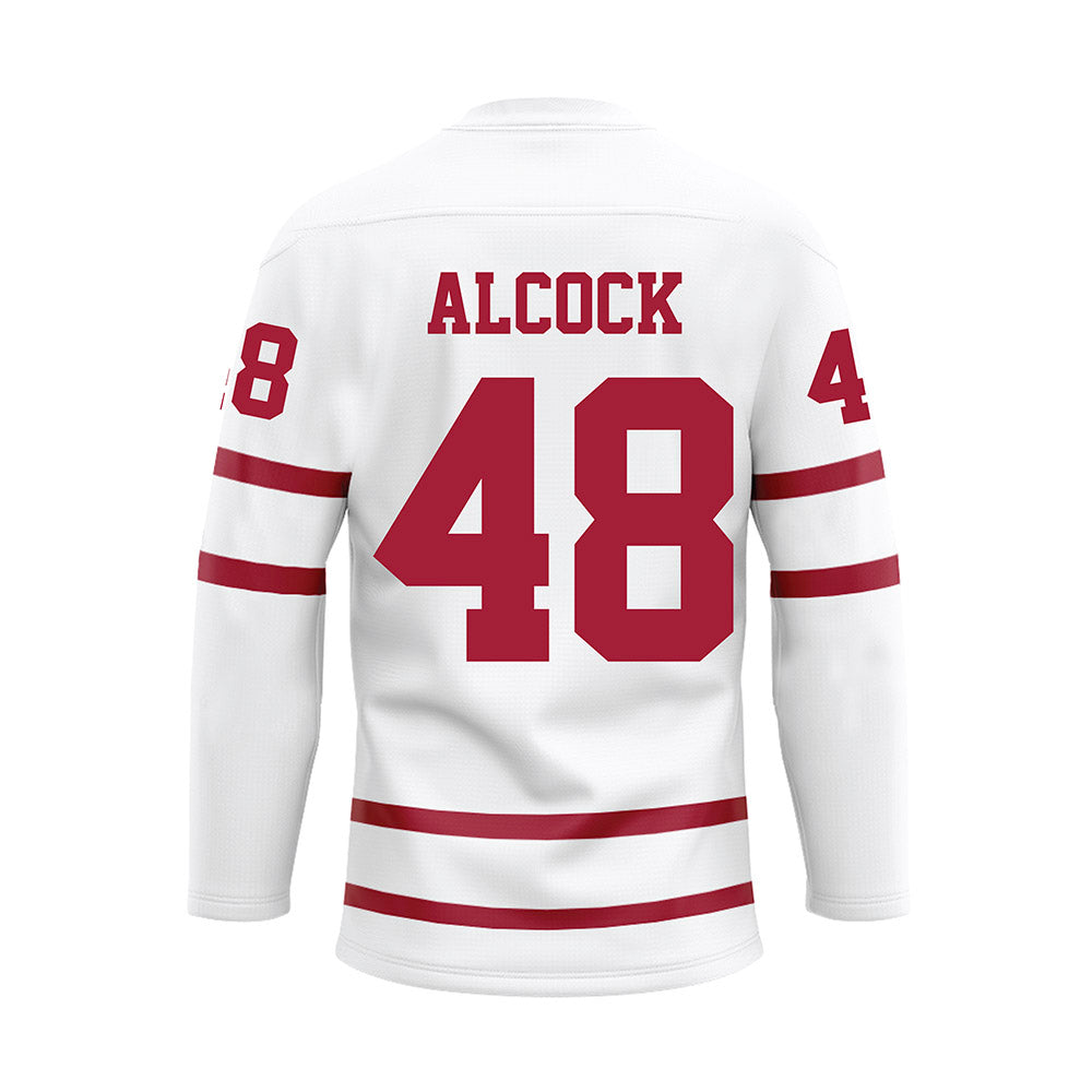 Alabama - NCAA Baseball : Bobby Alcock - White Hockey Jersey