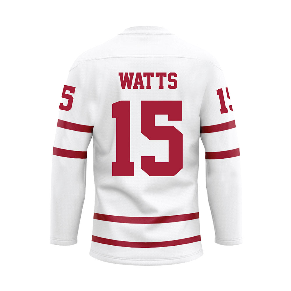 Alabama - Football Alumni : William Watts - White Hockey Jersey