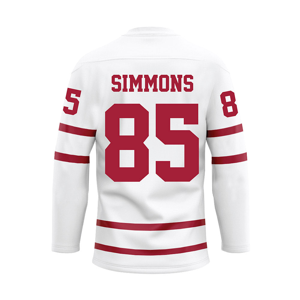 Alabama - Football Alumni : Jim Simmons - White Hockey Jersey