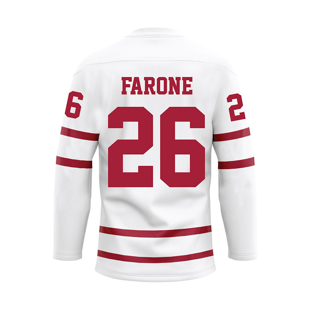 Alabama - NCAA Baseball : Greg Farone - White Hockey Jersey