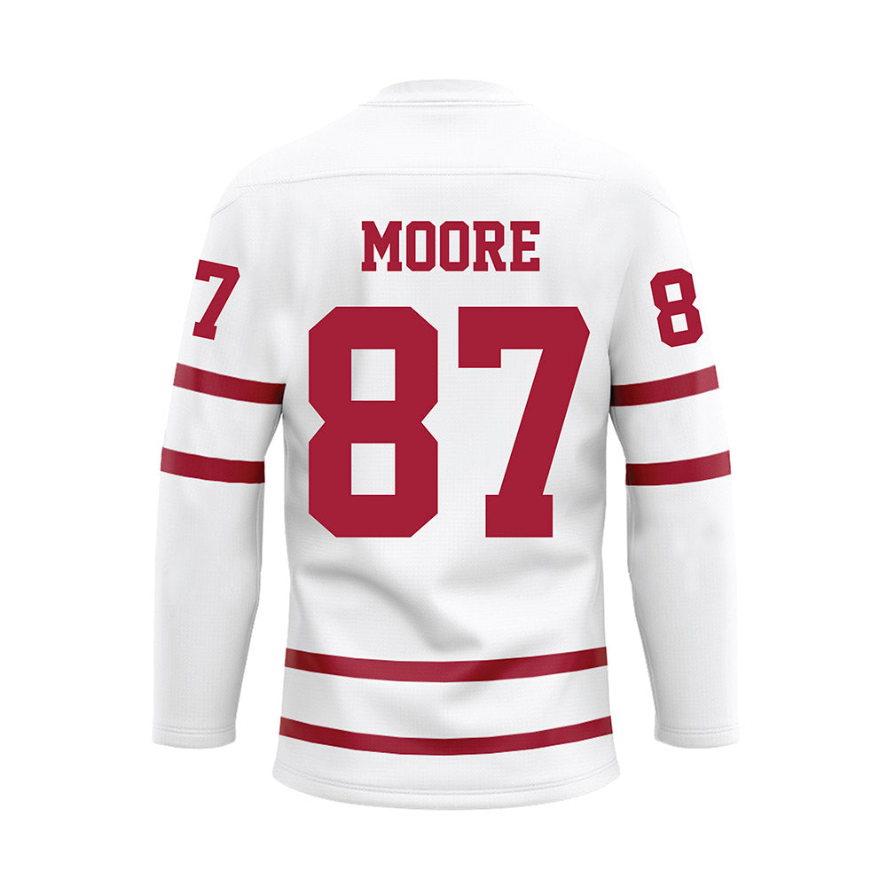 Alabama - NCAA Football : Bud Moore - White Hockey Jersey