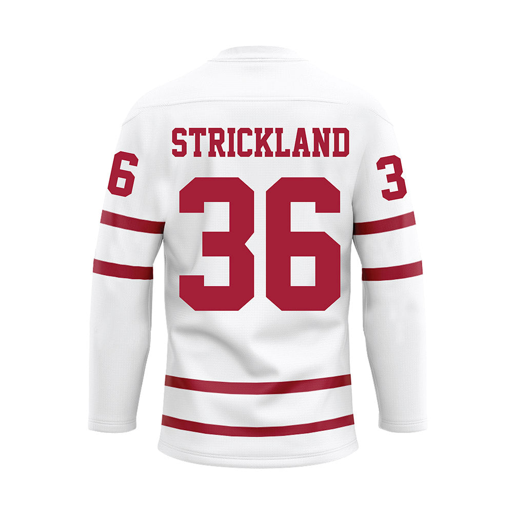 Alabama - Football Alumni : Chuck Strickland - White Hockey Jersey