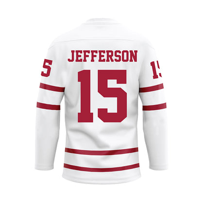 Alabama - NCAA Football : Justin Jefferson - White Hockey Jersey