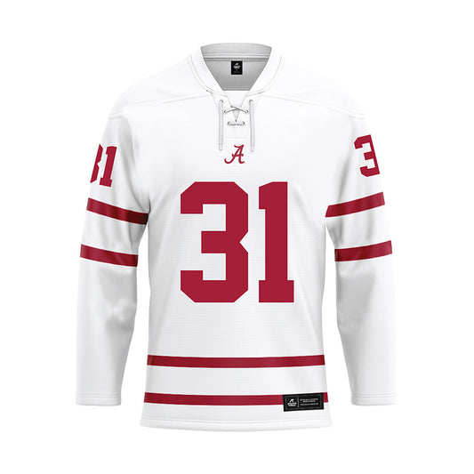 Alabama - NCAA Football : Conor Talty - White Hockey Jersey