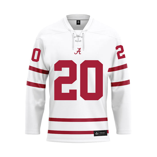 Alabama - NCAA Football : Daniel Hill - White Hockey Jersey