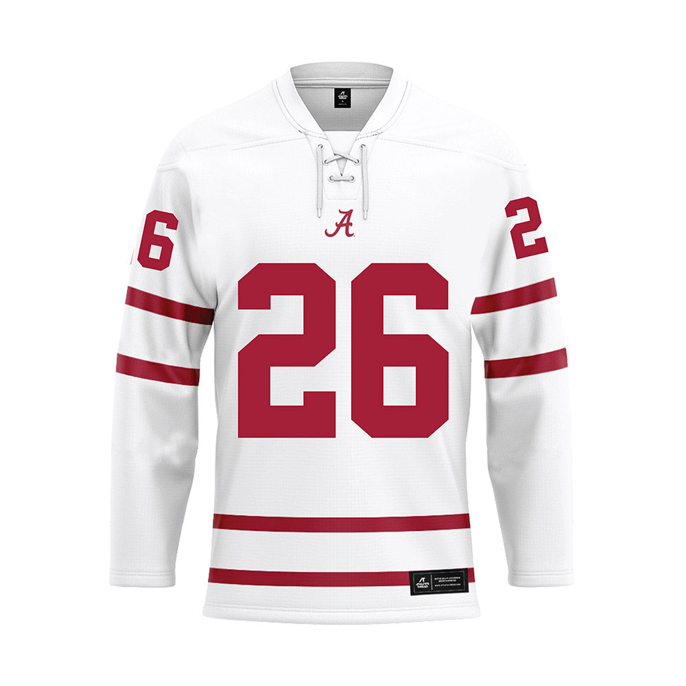 Alabama - NCAA Baseball : Greg Farone - White Hockey Jersey