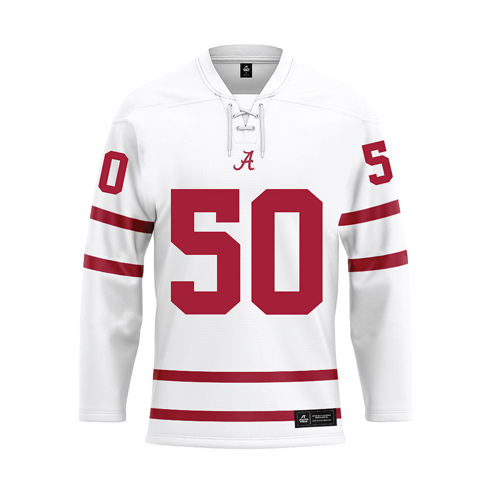 Alabama - NCAA Football : Tim Smith - White Hockey Jersey