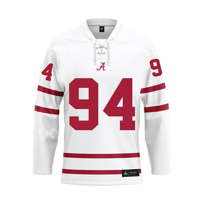 Alabama - NCAA Football : Edric Hill - White Hockey Jersey