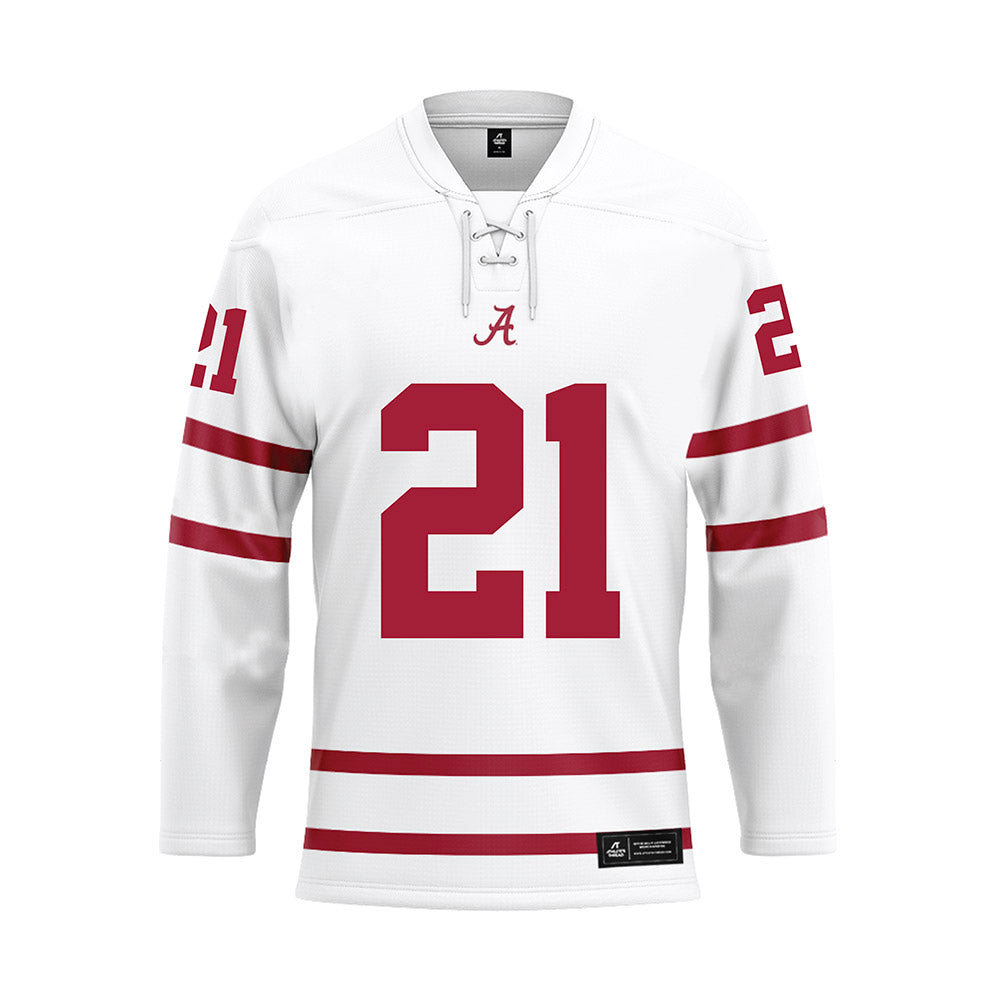 Alabama - Mens Basketball Alumni : Evan Brock - White Hockey Jersey