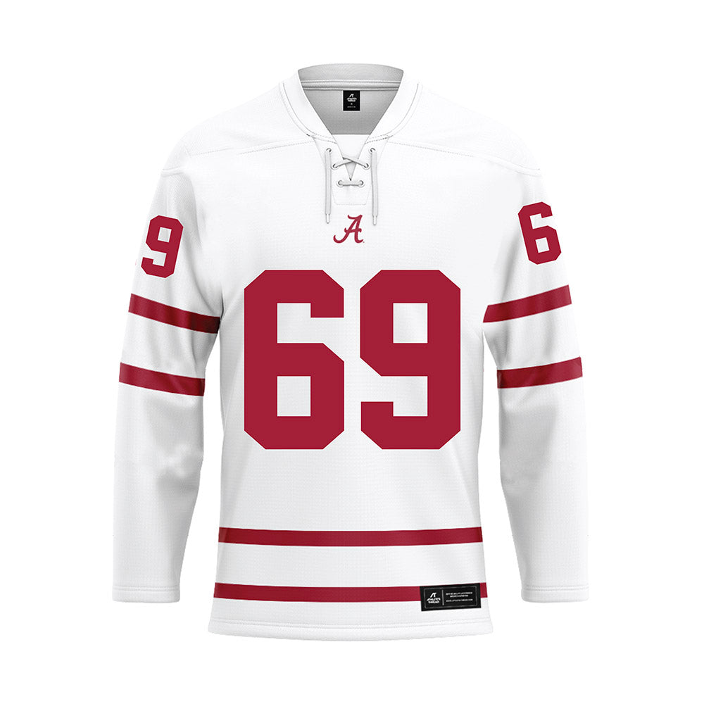 Alabama - Football Alumni : David Blalock - White Hockey Jersey