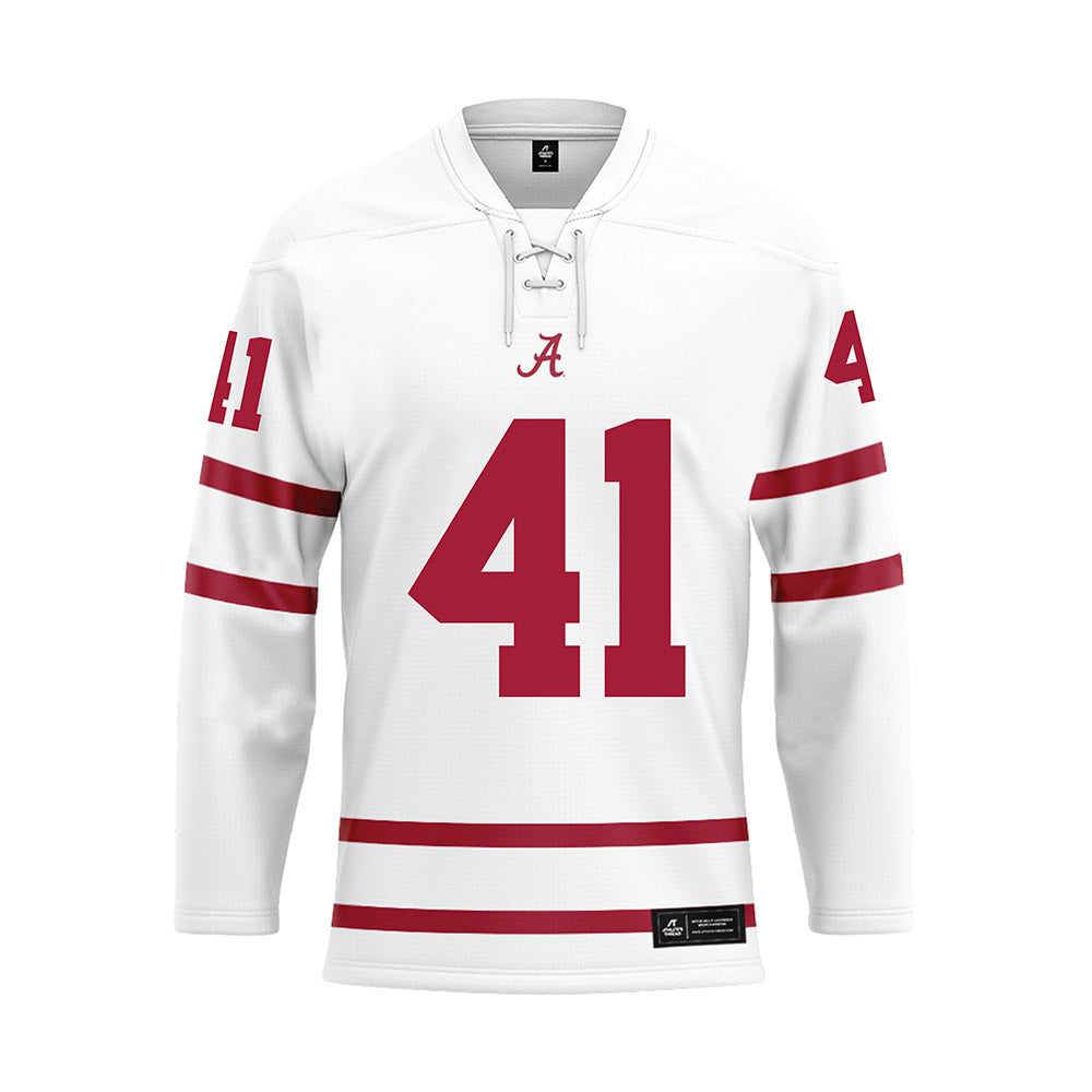 Alabama - NCAA Baseball : Connor Ball - White Hockey Jersey