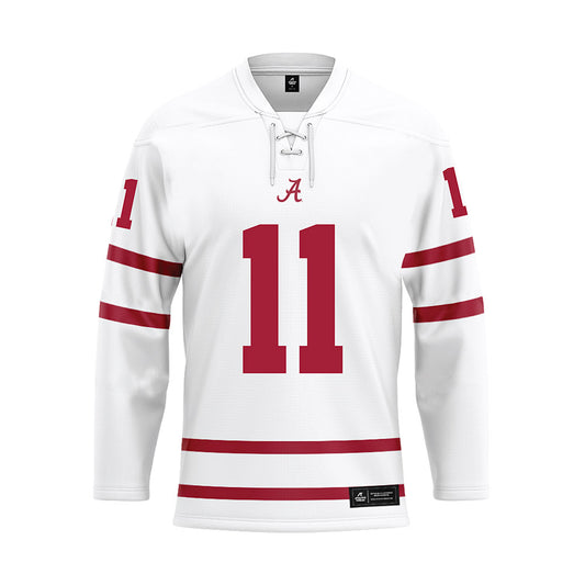 Alabama - NCAA Football : Ian Jackson - White Hockey Jersey-0