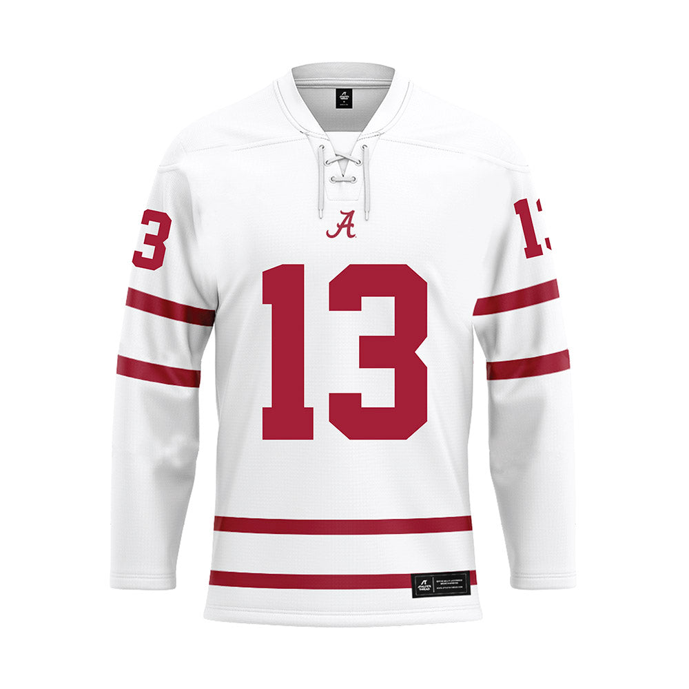 Alabama - NCAA Football : Malachi Moore - White Hockey Jersey