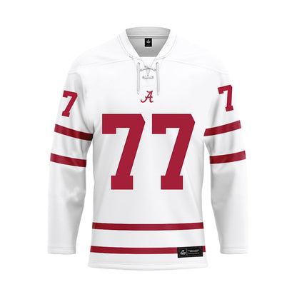 Alabama - NCAA Football : Jaeden Roberts - White Hockey Jersey