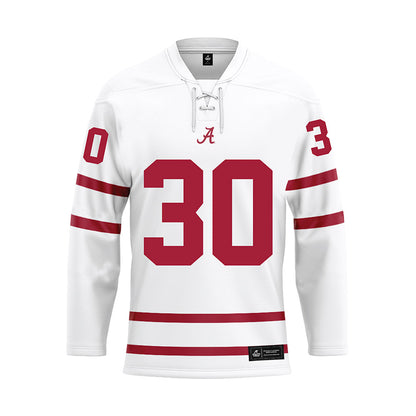 Alabama - NCAA Football : Cayden Jones - White Hockey Jersey