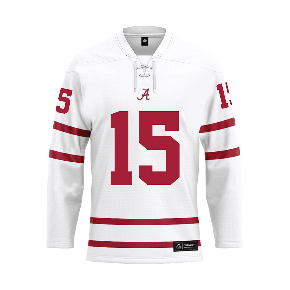 Alabama - NCAA Football : Ty Simpson - White Hockey Jersey