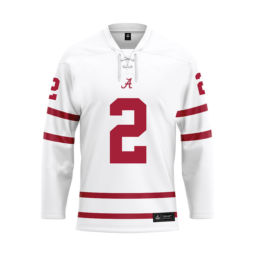 Alabama - NCAA Football : Zabien Brown - White Hockey Jersey