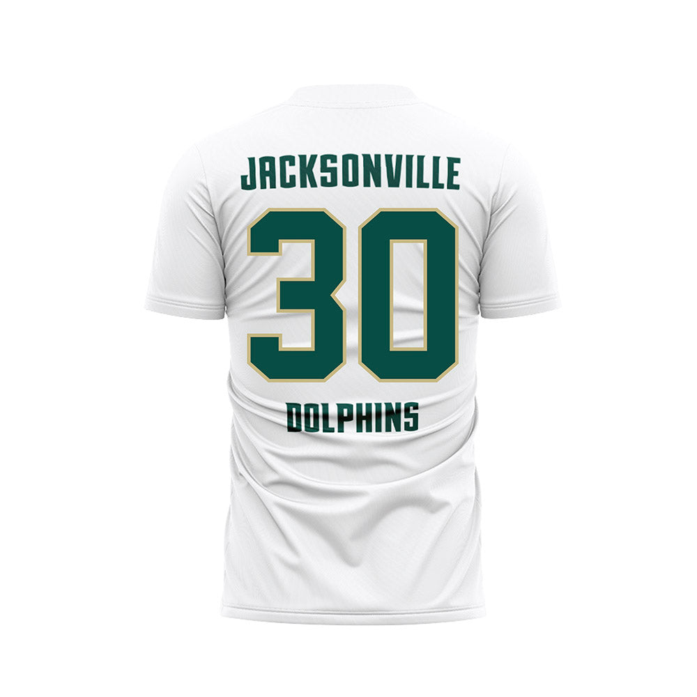 Jacksonville - NCAA Men's Soccer : Brayden Fox - White Soccer Jersey-1