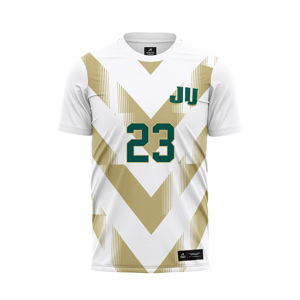 Jacksonville - NCAA Men's Soccer : Pierce Amalberti - White Soccer Jersey-0