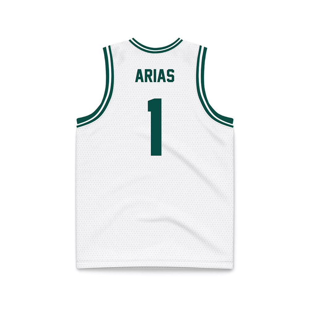 Jacksonville - NCAA Men's Basketball : Chris Arias - White Basketball Jersey-1
