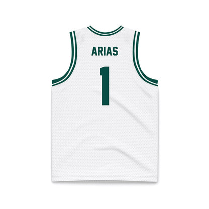 Jacksonville - NCAA Men's Basketball : Chris Arias - White Basketball Jersey-1
