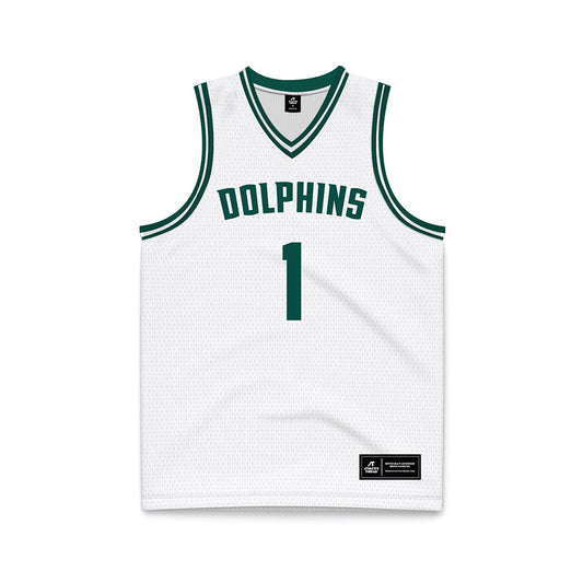 Jacksonville - NCAA Men's Basketball : Chris Arias - White Basketball Jersey-0