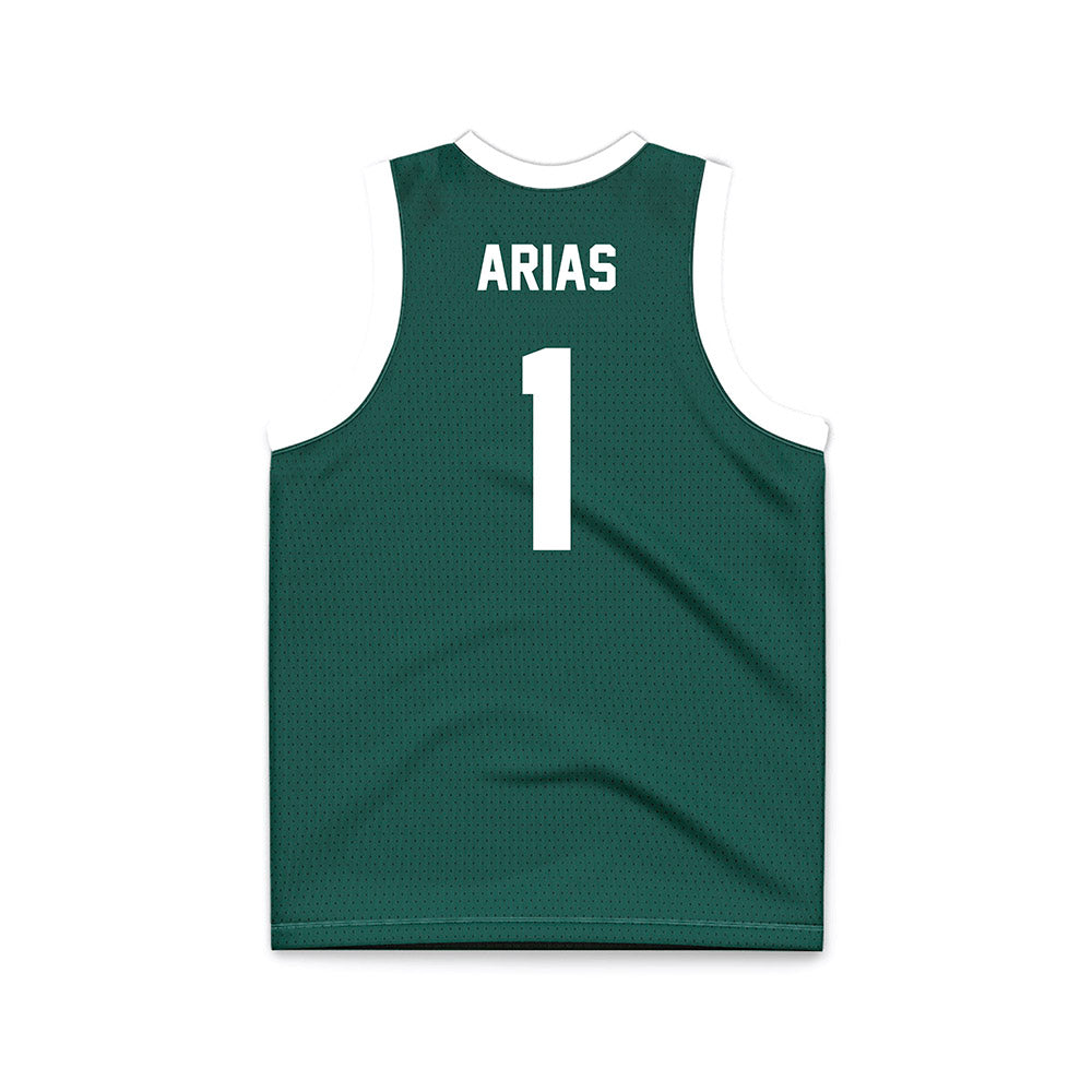 Jacksonville - NCAA Men's Basketball : Chris Arias - Green Basketball Jersey-1