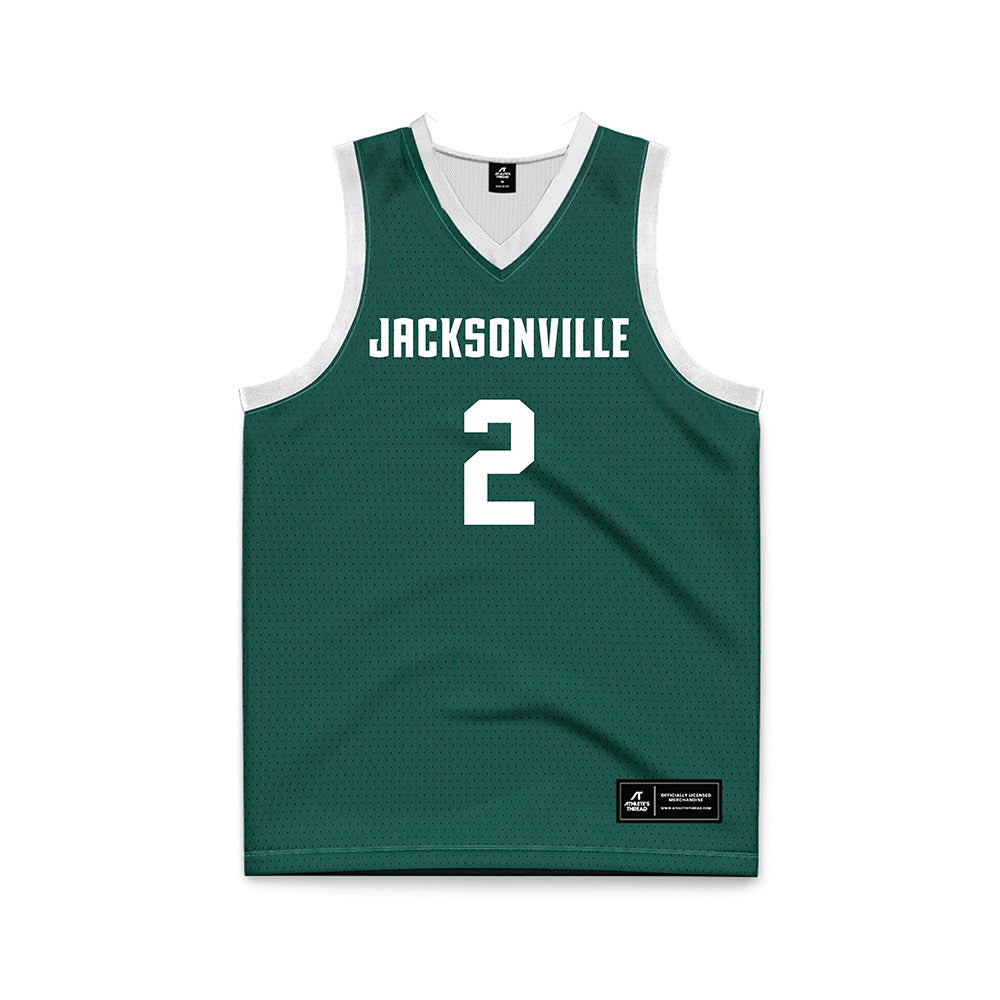 Jacksonville - NCAA Men's Basketball : Jaylen Jones - Green Basketball Jersey-0