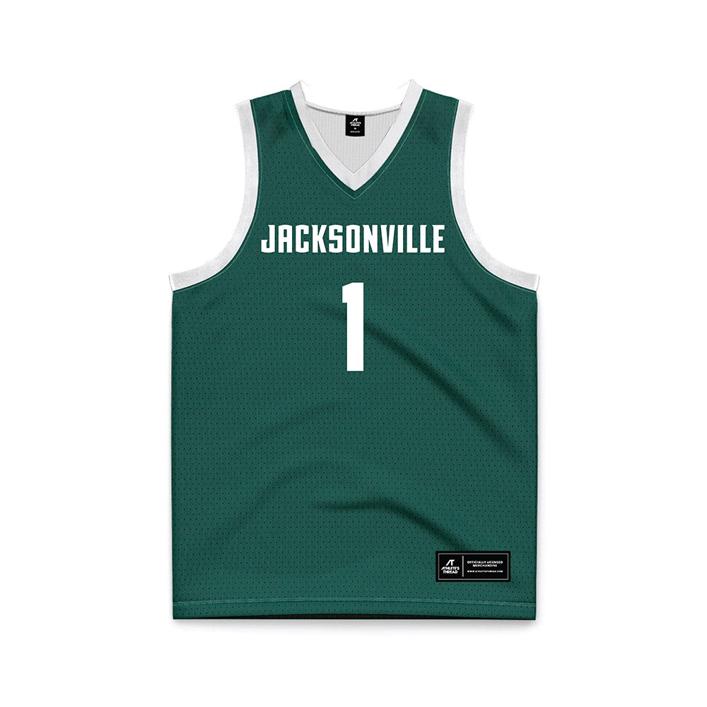 Jacksonville - NCAA Men's Basketball : Chris Arias - Green Basketball Jersey-0