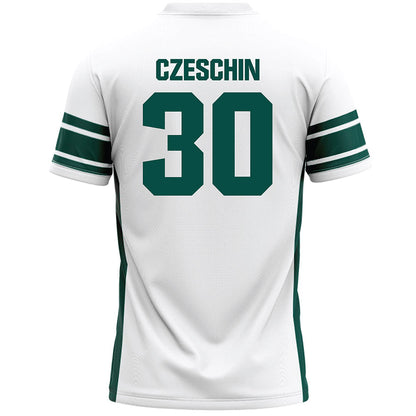 Jacksonville - NCAA Men's Lacrosse : Zane Czeschin - White Lacrosse Jersey-1