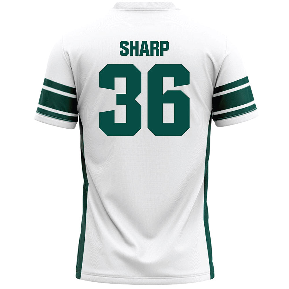 Jacksonville - NCAA Men's Lacrosse : Evan Sharp - White Lacrosse Jersey-1