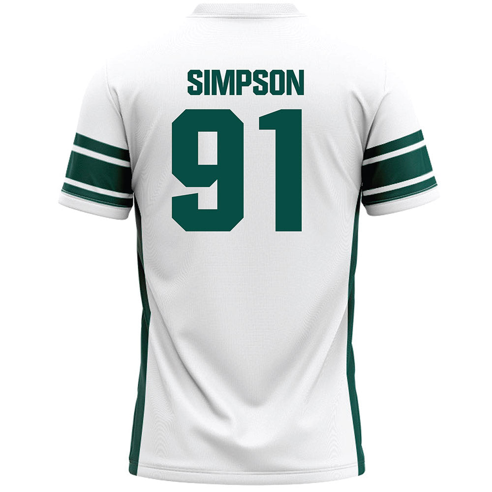 Jacksonville - NCAA Men's Lacrosse : Riley Simpson - White Lacrosse Jersey