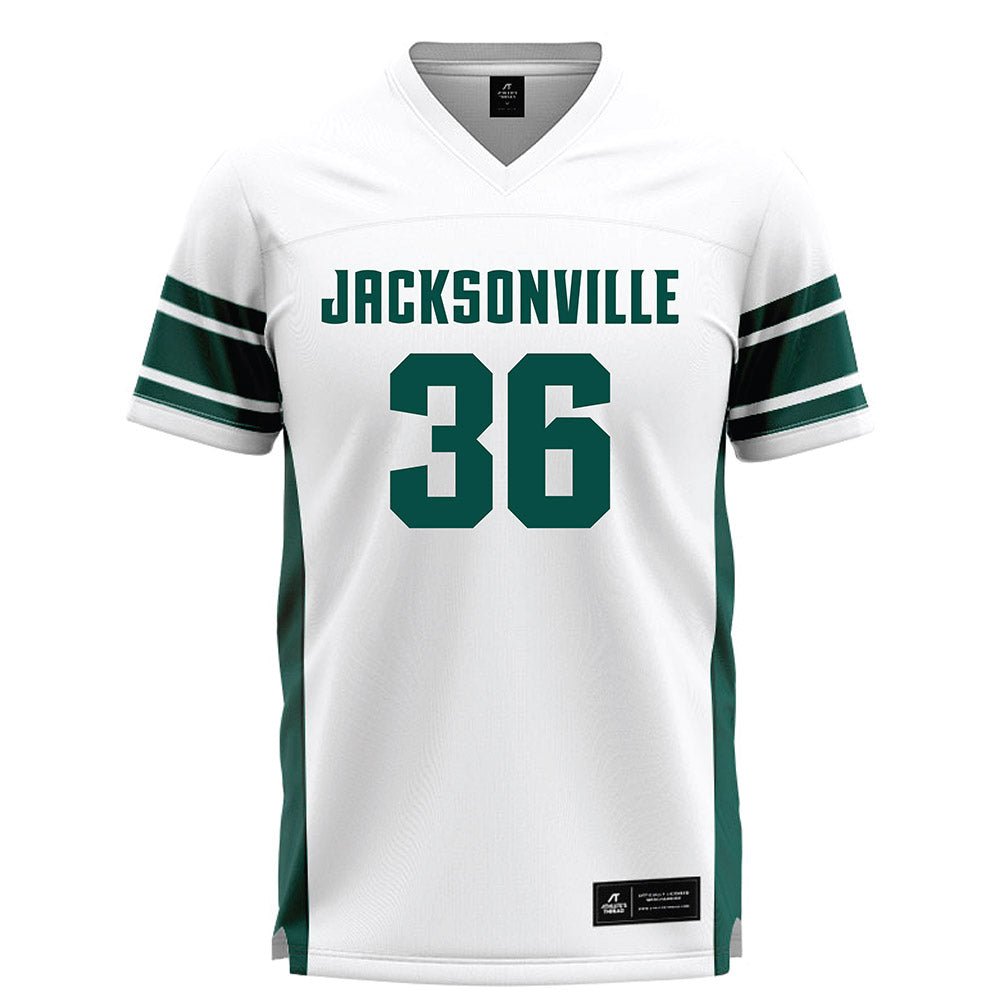 Jacksonville - NCAA Men's Lacrosse : Evan Sharp - White Lacrosse Jersey-0