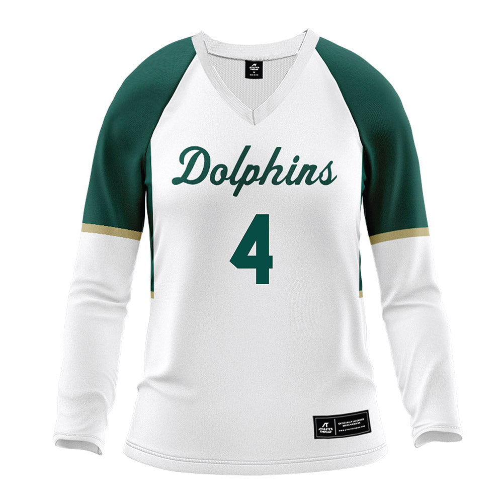 Jacksonville - NCAA Women's Volleyball : Lizzie Kitchen - White Volleyball Jersey