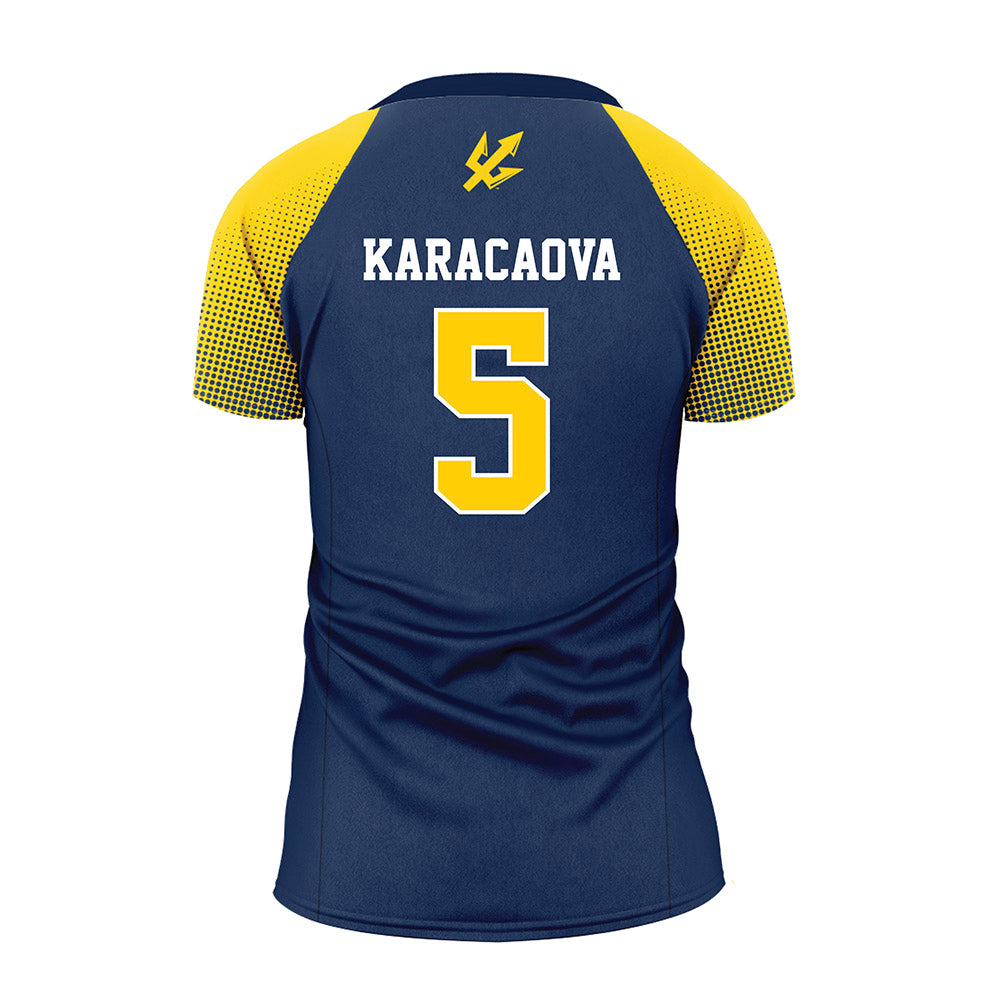 UCSD - NCAA Women's Volleyball : Sabire Karacaova - Blue Volleyball Jersey-1