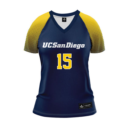UCSD - NCAA Women's Volleyball : Jasmine Saran - Blue Volleyball Jersey-0