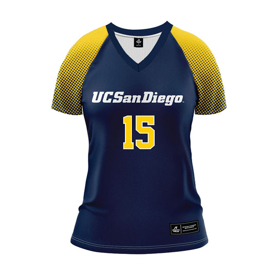 UCSD - NCAA Women's Volleyball : Jasmine Saran - Blue Volleyball Jersey-0