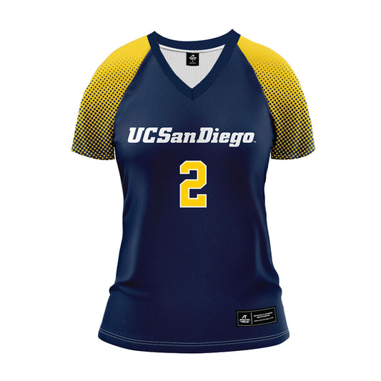 UCSD - NCAA Women's Volleyball : Ireland McNees - Blue Volleyball Jersey-0