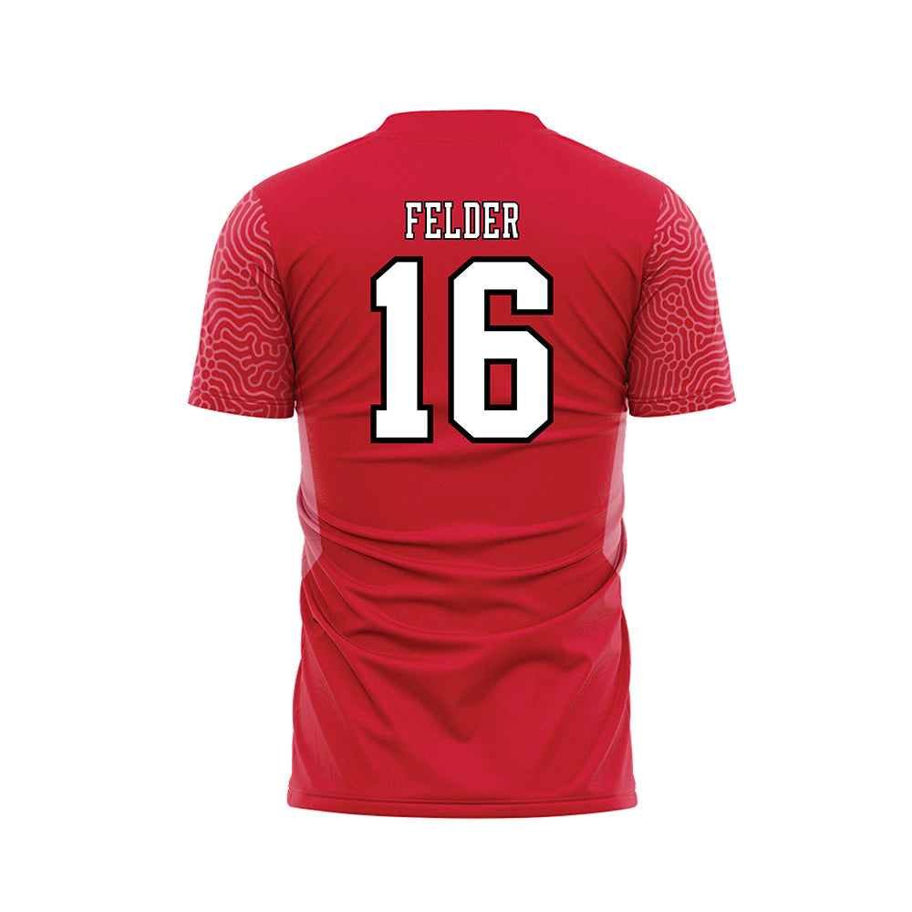 Youngstown State - NCAA Women's Soccer : Sara Felder - Red Soccer Jersey-1