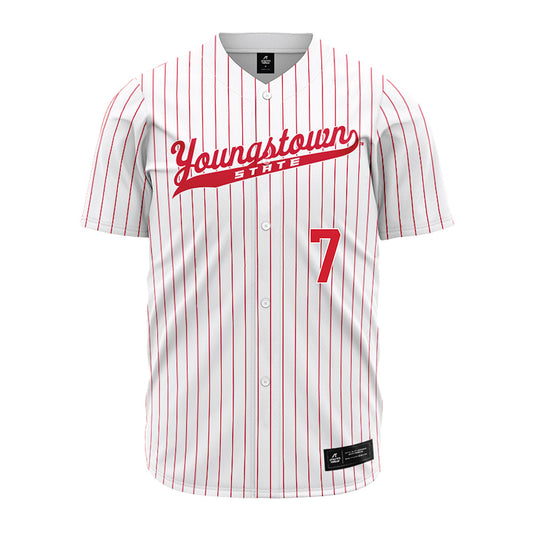 Youngstown State - NCAA Baseball : Kyle Fossum - Pinstripe Jersey-0