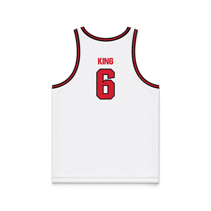 Youngstown State - NCAA Men's Basketball : Drew King - White Basketball Jersey-1