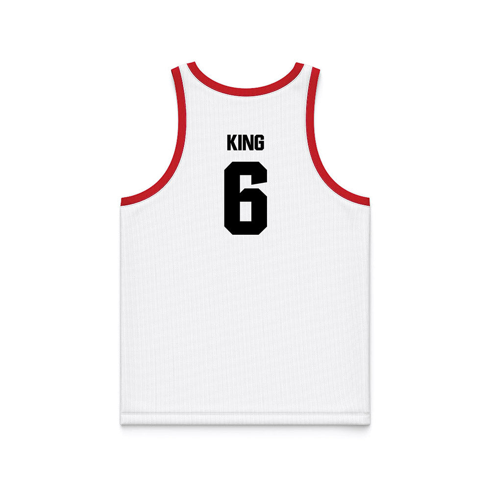 Youngstown State - NCAA Men's Basketball : Drew King - White Basketball Jersey-1