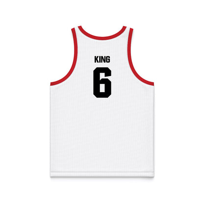 Youngstown State - NCAA Men's Basketball : Drew King - White Basketball Jersey-1