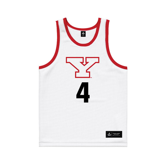 Youngstown State - NCAA Men's Basketball : Tyler Robinett - White Basketball Jersey-0