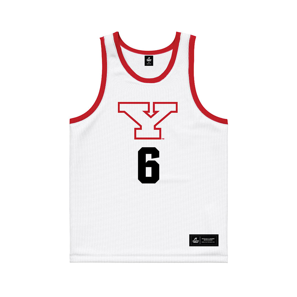 Youngstown State - NCAA Men's Basketball : Drew King - White Basketball Jersey-0