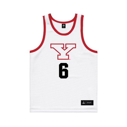 Youngstown State - NCAA Men's Basketball : Drew King - White Basketball Jersey-0