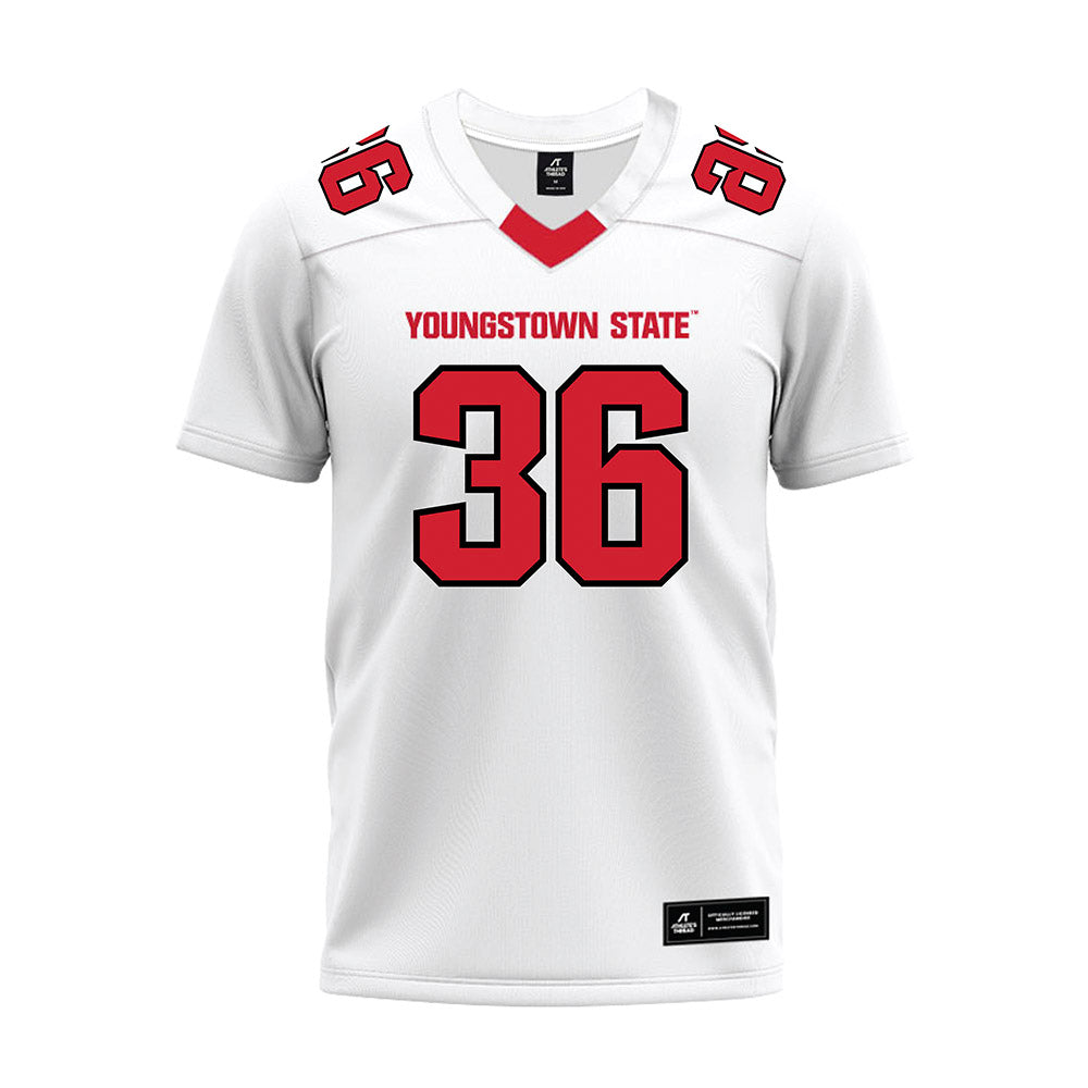 Youngstown State - NCAA Football : Carson Cunningham - White Premium Football Jersey-0