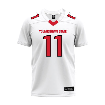 Youngstown State - NCAA Football : Mike Solomon - White Premium Football Jersey-0